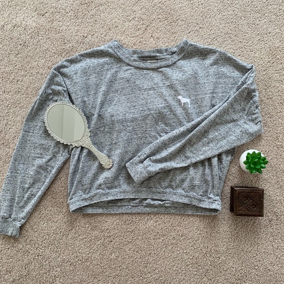 PINK VICTORIA SECRET 3/4 sleeve crop top - Picture 1 of 3